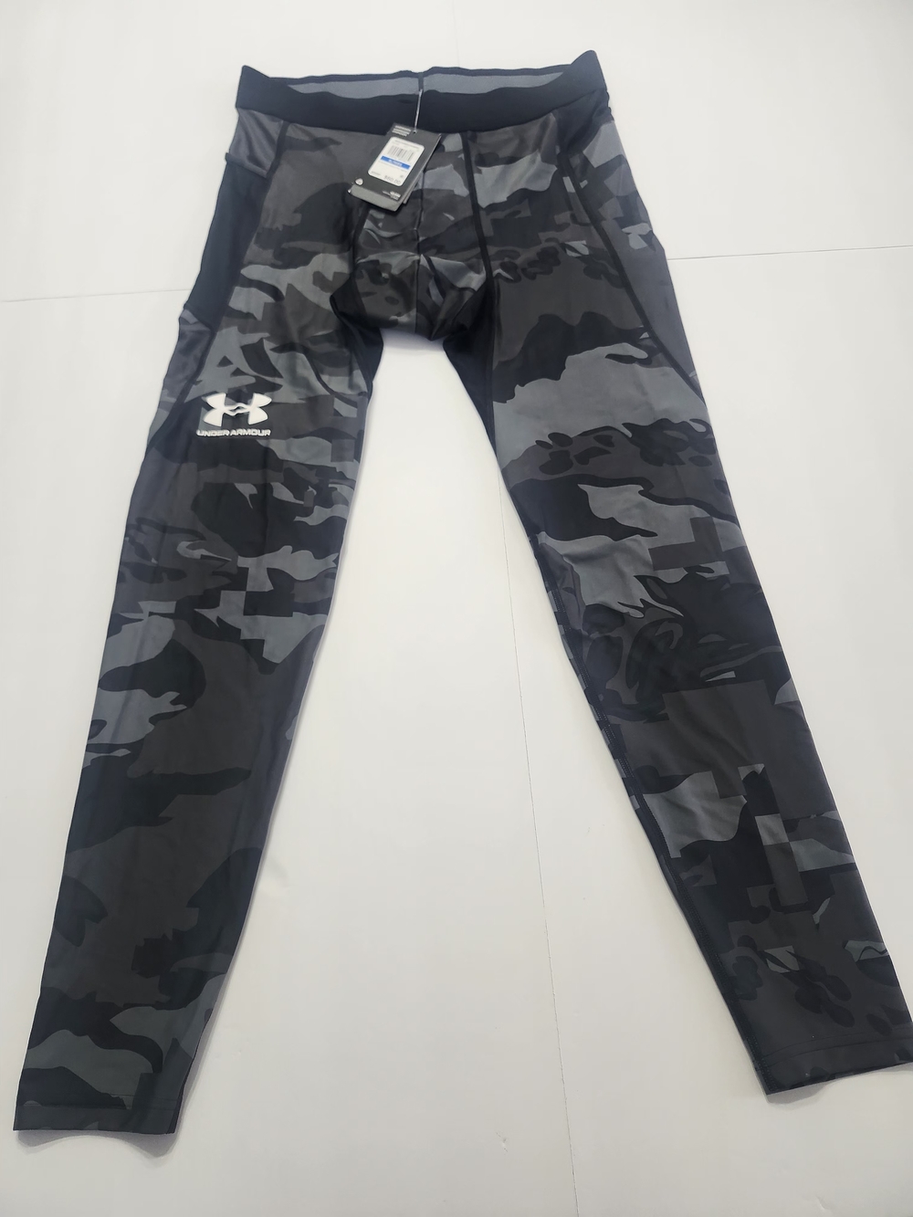 Under Armour Men's Black & Gray Camo Compression Leggings Size XL
